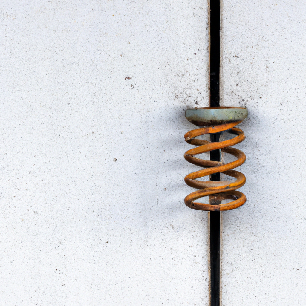 Close-up of a rusted torsion spring on a residential garage door in Redmond, WA